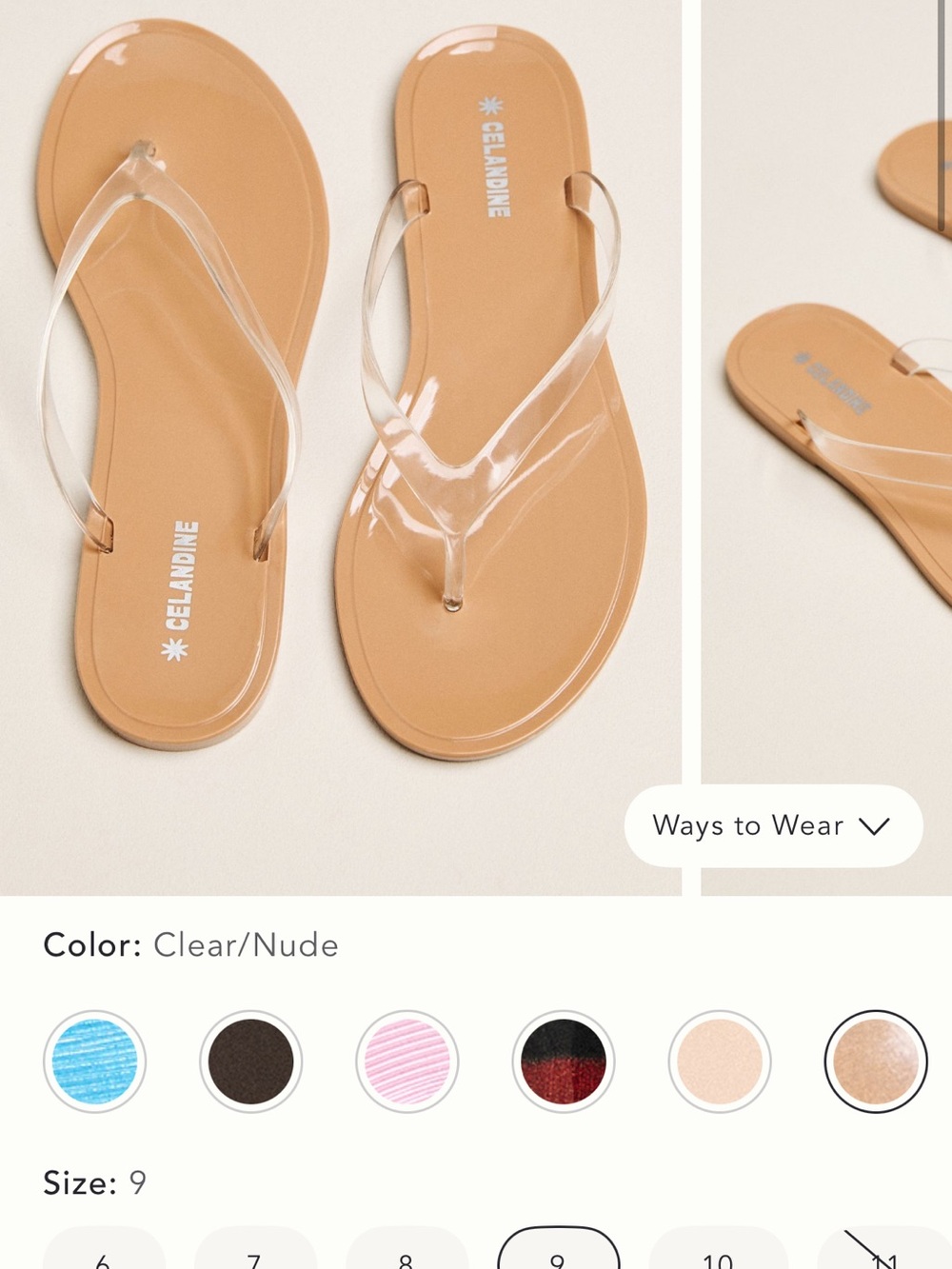Celandine Clear Strap Nude Flip Flop Sandals for Women